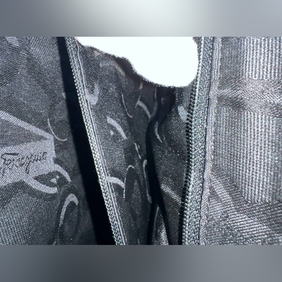 Ferragamo Black Suede Bag with Silver Clasp - Picture 14 of 16